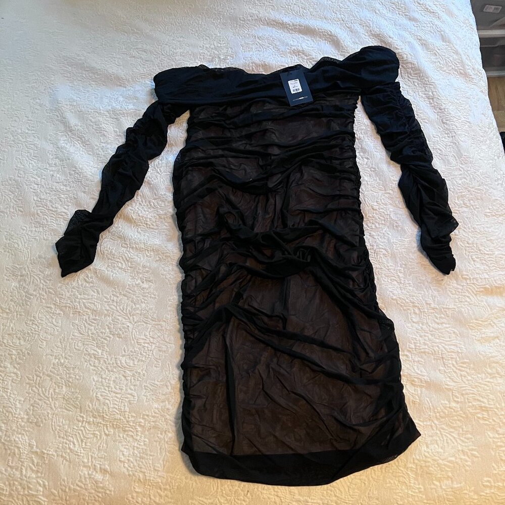 Fashion Nova "Ready in a Ruched" Off the Shoulder Midi Dress